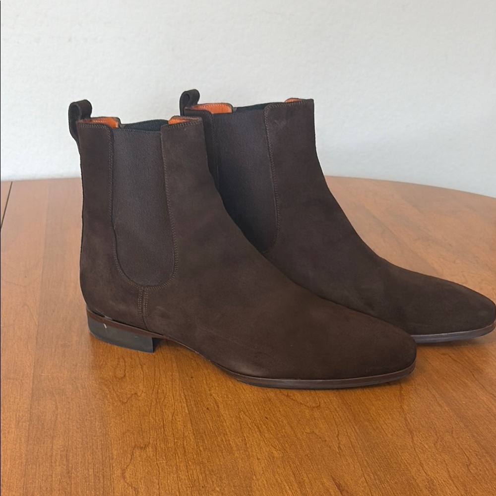 Wolf & Shepherd Men's Dark Brown Suede Chelsea Boots - Picture 2 of 4